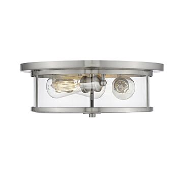 Z-Lite Savannah 3-Light Flush Mount Ceiling Light In Brushed Nickel