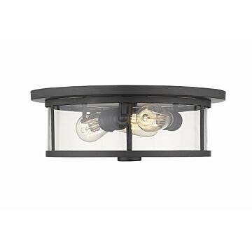 Z-Lite Savannah 3-Light Flush Mount Ceiling Light In Bronze
