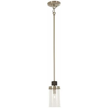 Bridlewood One Light Mini Pendant in Stone Grey WBrushed Nickel by MinkaLavery