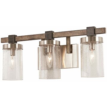 Bridlewood Three Light Bath in Stone Grey WBrushed Nickel by MinkaLavery