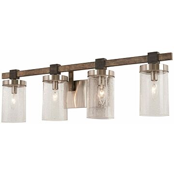 Bridlewood Four Light Bath in Stone Grey WBrushed Nickel by MinkaLavery