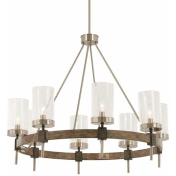 Bridlewood Eight Light Chandelier in Stone Grey WBrushed Nickel by MinkaLavery