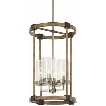 Bridlewood Four Light Foyer Pendant in Stone Grey WBrushed Nickel by MinkaLavery