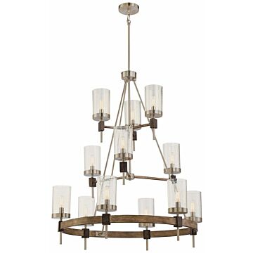 Bridlewood 12 Light Chandelier in Stone Grey WBrushed Nickel by MinkaLavery