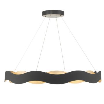 Vaughan 1-Light LED Chandelier in Black And Nickel