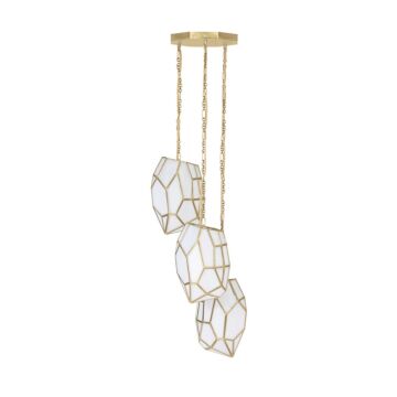 Heera 3-Light Pendant in Brass