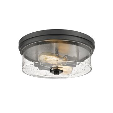 Z-Lite Bohin 2-Light Flush Mount Ceiling Light In Matte Black
