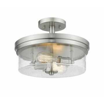 Z-Lite Bohin 2-Light Semi Flush Mount Ceiling Light In Brushed Nickel