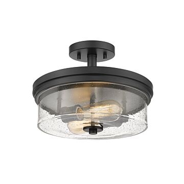 Z-Lite Bohin 2-Light Semi Flush Mount Ceiling Light In Matte Black