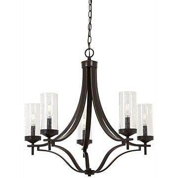 Elyton Five Light Chandelier in Downton Bronze With Gold Highl by MinkaLavery