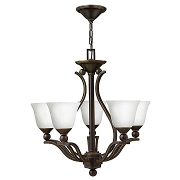 Hinkley Bolla 5-Light Pendant In Olde Bronze With Opal Glass