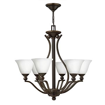 Hinkley Bolla 6-Light Pendant In Olde Bronze With Opal Glass