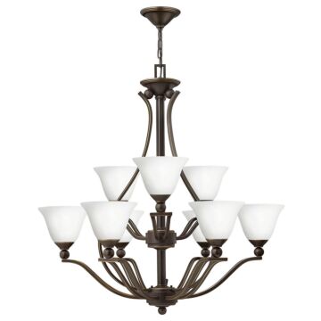 Hinkley Bolla 9-Light Chandelier In Olde Bronze With Opal Glass