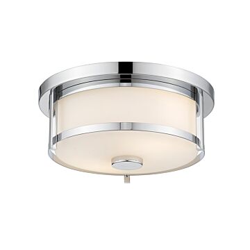Z-Lite Savannah 2-Light Flush Mount Ceiling Light In Chrome