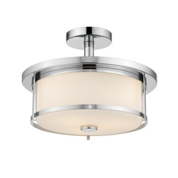 Z-Lite Savannah 2-Light Semi Flush Mount Ceiling Light In Chrome