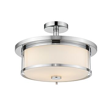 Z-Lite Savannah 3-Light Semi Flush Mount Ceiling Light In Chrome