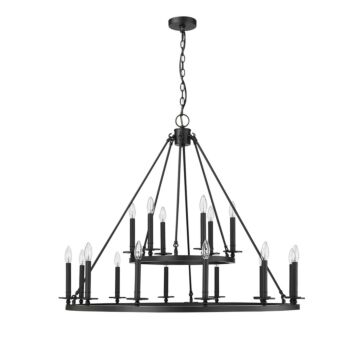 Florence 18 Light Chandelier in Matte Black by Millennium