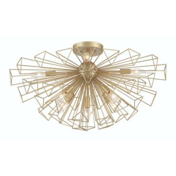 Dendelio 9-Light Semi-Flush Mount Ceiling Light in Gold