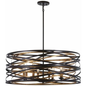 Vortic Flow Eight Light Pendant in Dark Bronze WMosaic Gold Inte by MinkaLavery