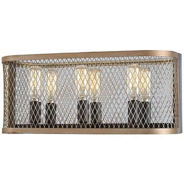 Marsden Commons Three Light Bath in Smoked Iron WAged Gold by MinkaLavery