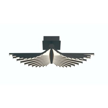 Seraph 1-Light LED Semi-Flush Mount Ceiling Light in Black