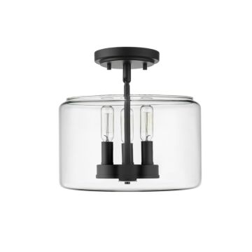 Asheville Three Light Semi Flush Mount in Matte Black by Millennium