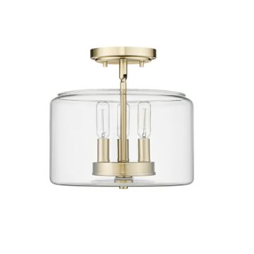 Asheville Three Light Semi Flush Mount in Modern Gold by Millennium