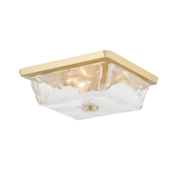 Hines Three Light Flush Mount in Aged Brass by Hudson Valley