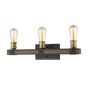 Z-Lite Kirkland 3-Light Bathroom Vanity Light In Rustic Mahogany