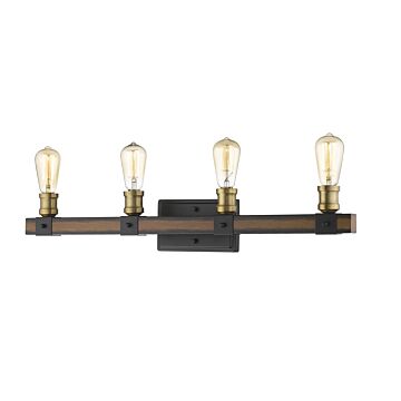 Z-Lite Kirkland 4-Light Bathroom Vanity Light In Rustic Mahogany