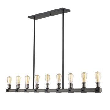 Z-Lite Kirkland 9-Light Linear Pendant Light In Ashen Barnboard
