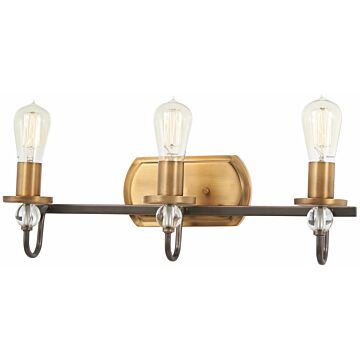 Minka Lavery Safra 3 Light Bathroom Vanity Light in Harvard Court Bronze with Natural