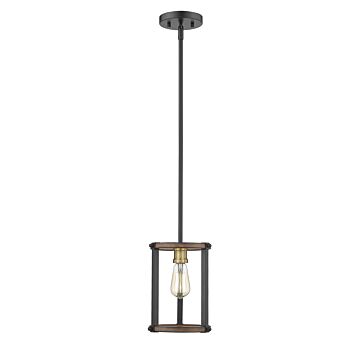 Z-Lite Kirkland 1-Light Mini Pendant Light In Rustic Mahogany