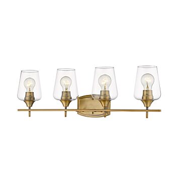 Z-Lite Joliet 4-Light Bathroom Vanity Light In Olde Brass