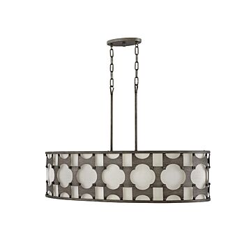 Hinkley Carter 6-Light Linear Chandelier In Weathered Bronze