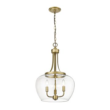 Z-Lite Joliet 3-Light Pendant Light In Olde Brass