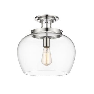Z-Lite Joliet 1-Light Semi Flush Mount Ceiling Light In Chrome