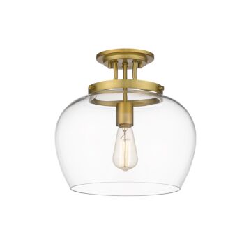 Z-Lite Joliet 1-Light Semi Flush Mount Ceiling Light In Olde Brass