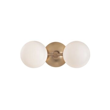 Fleming LED Bath Bracket in Aged Brass by Hudson Valley