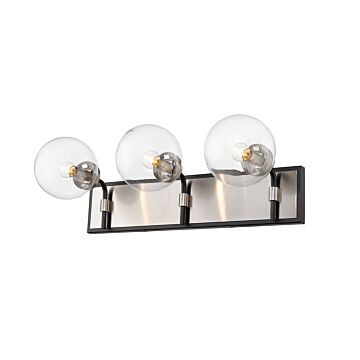 Z-Lite Parsons 3-Light Bathroom Vanity Light In Matte Black With Brushed Nickel