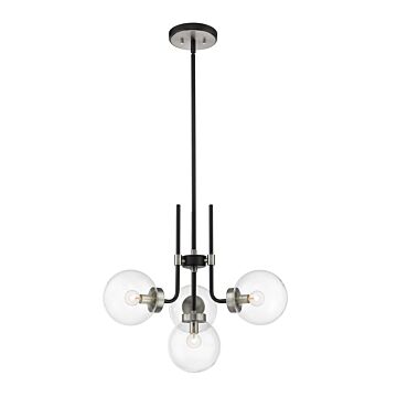 Z-Lite Parsons 4-Light Chandelier In Matte Black With Brushed Nickel