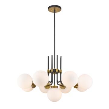 Z-Lite Parsons 9-Light Chandelier In Matte Black With Olde Brass