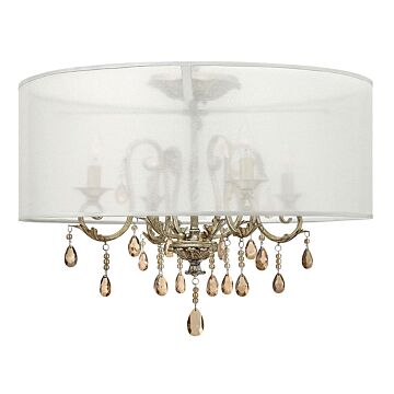 Hinkley Carlton 4-Light Semi-Flush Ceiling Light In Silver Leaf