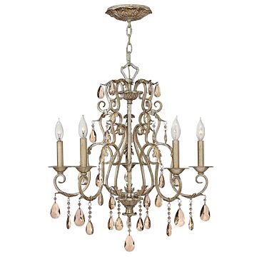 Hinkley Carlton 5-Light Pendant In Silver Leaf