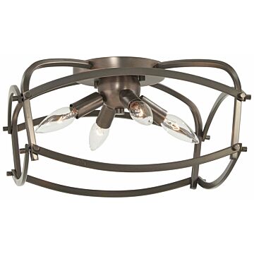 Jupiter'S Canopy Four Light Flush Mount in Harvard Court Bronze (Plated) by MinkaLavery
