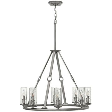 Hinkley Dakota 8 Light Foyer Chandelier in Polished Antique Nickel