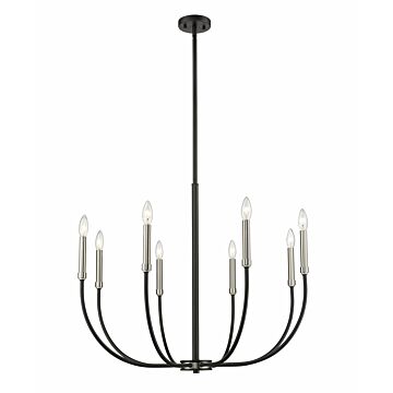 Z-Lite Haylie 8-Light Chandelier In Matte Black With Brushed Nickel