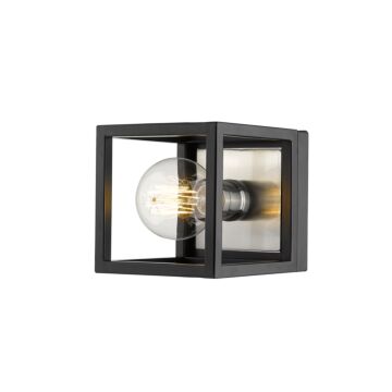 Z-Lite Kube 1-Light Wall Sconce In Matte Black With Brushed Nickel