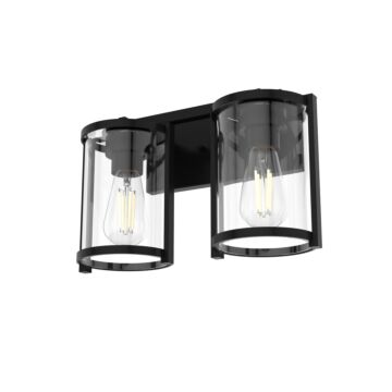 Hunter Astwood 2-Light Bathroom Vanity Light in Matte Black