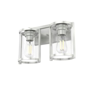Hunter Astwood 2-Light Bathroom Vanity Light in Brushed Nickel